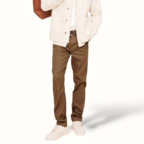 Banana Republic Traveler Slim Fit Twill Cotton Pants In Bronze Brown - Picture 4 of 14